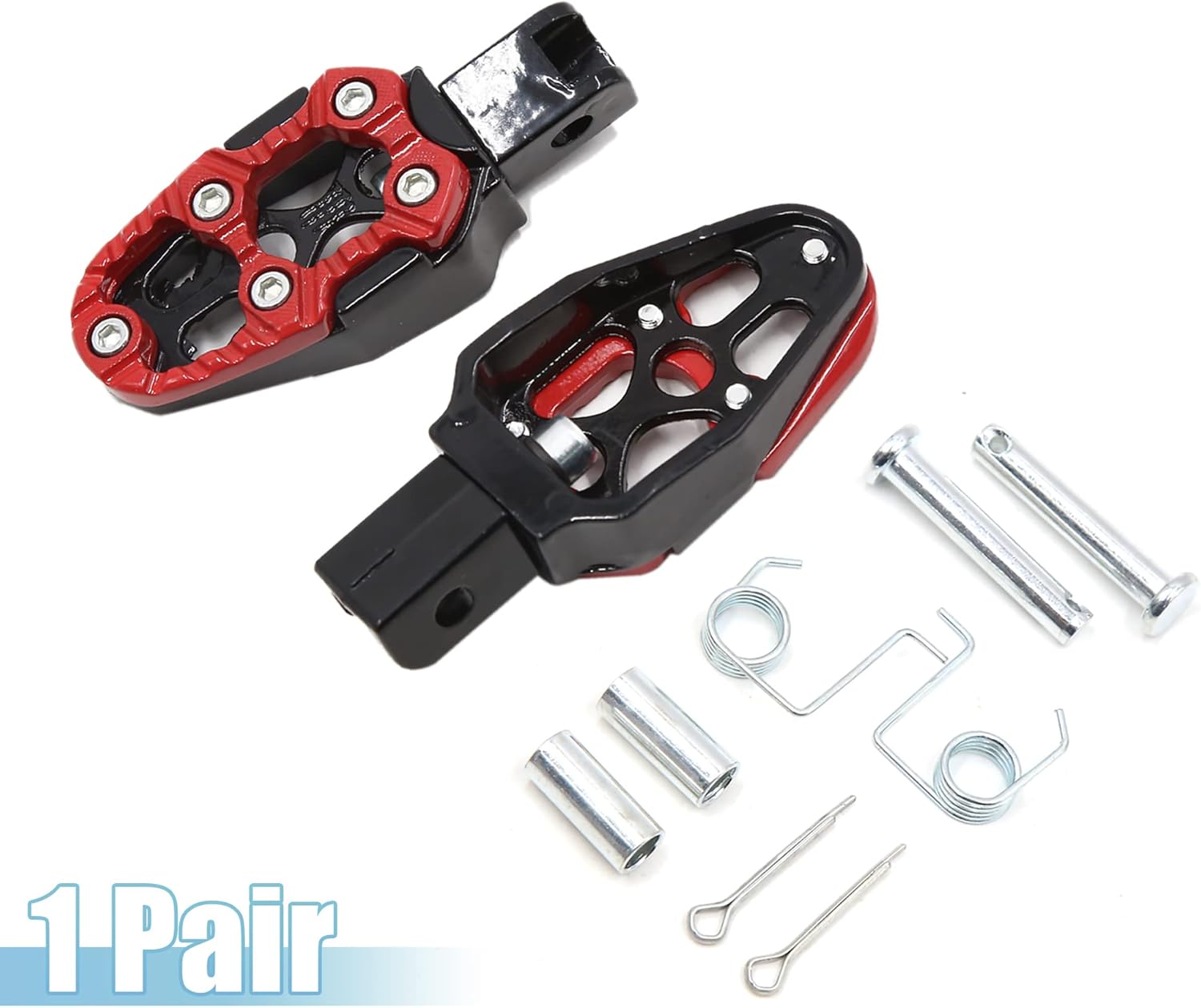 uxcell 1 Pair 8mm Metal Motorcycle Rearsets Rear Set Footrest Footpeg Foot Rest Peg Bike Bicycle Cycling Red