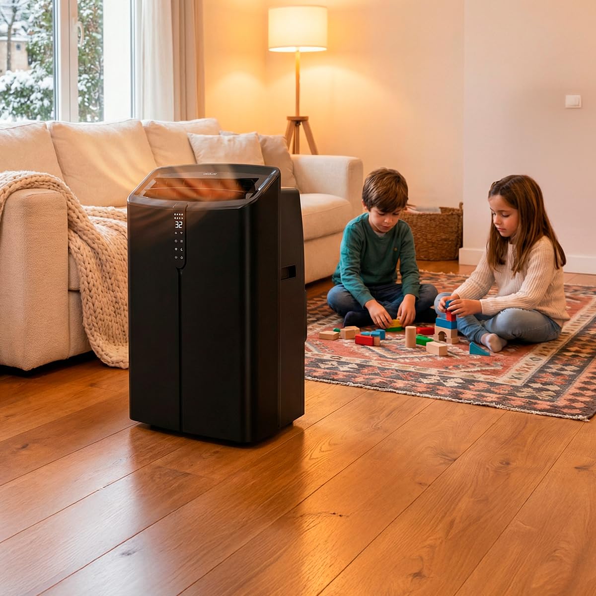 Cecotec Condizionatore Portatile Pompa di Calore Wifi ForceClima 12600 Nux Heating Connected. 12000BTU, Telecomando, Display Touch, 5 Modalità, 3 Velocità, Timer, 28-30m², Benessere Totale