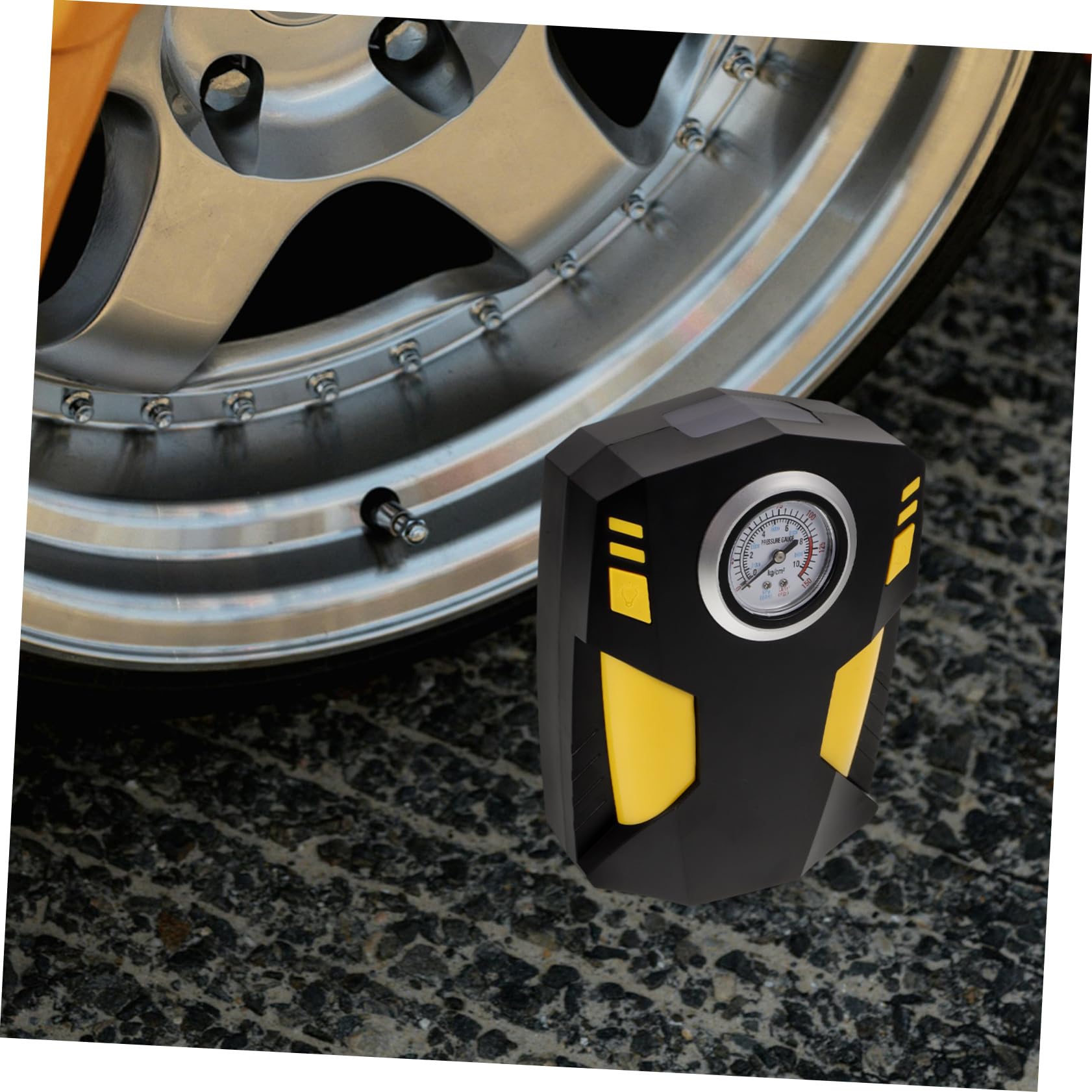 Amosfun Compressore Pneumatici Portatile Display Digitale Intelligente e Gonfiaggio Regolabile, Pompa ad Aria Elettrica per Auto, Motociclo e Bicicletta in ABS, Adatto a Veicoli di Vario