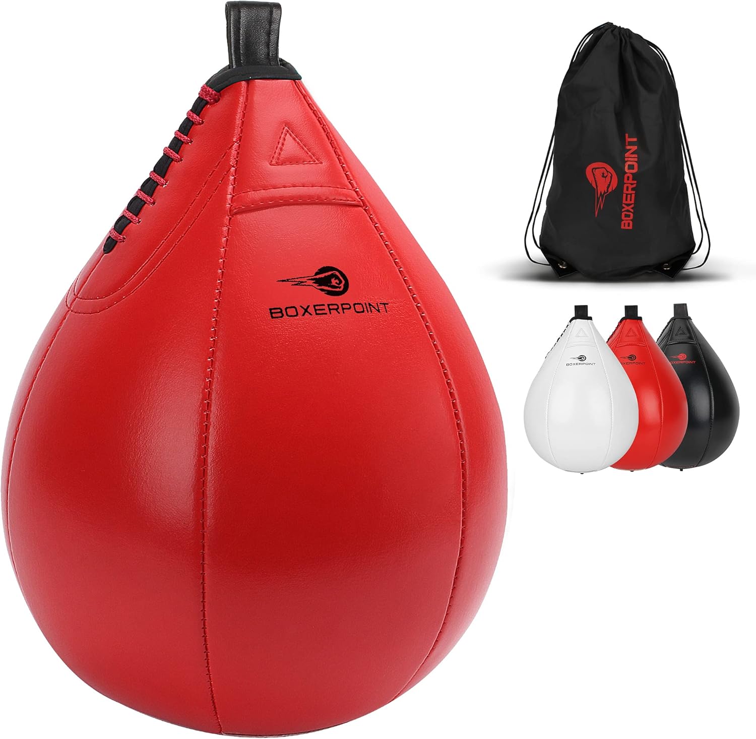 Boxing Speed Bag - PU Leather Speed Bags for Boxing - Heavy Duty Hanging Punching Bag - Inflatable Speedbag Boxing Set with Carry Bag - MMA Training Speedball Reflex Ball Boxing Equipment : Sports & Outdoors