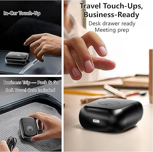 Miniatura 8 de Mini afeitadora eléctrica de aluminio para hombres, afeitadora de viaje con 2 láminas flotantes, IPX7 húmedoseco, pantalla LED, carga USB-C,