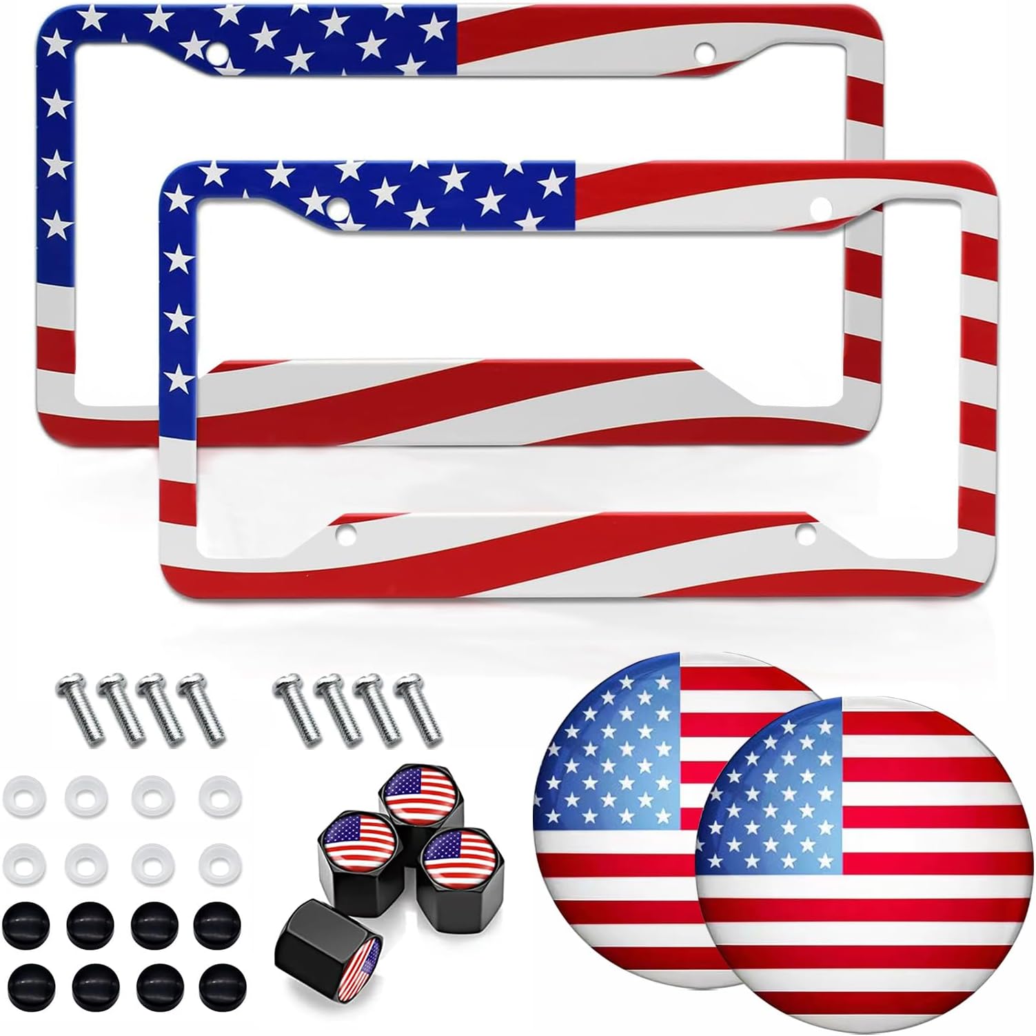American Flag License Plate Frame 2Pack Car License Plate