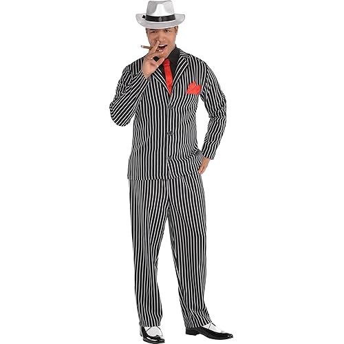 Amscan 841882 Mob Boss Costume, Adult Large Size, 1 Piece , Black