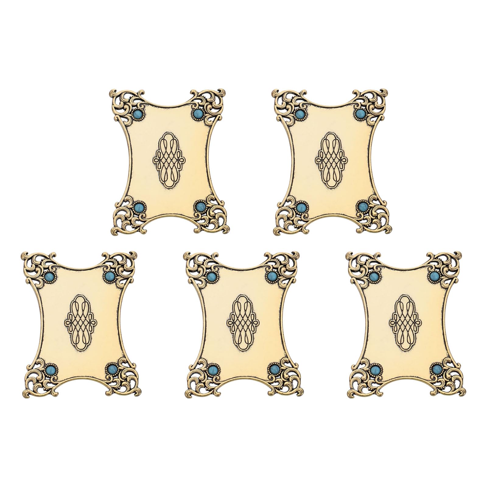 NEWFT 5Pcs Antique Thread Bobbins Metal Embroidery Thread Winders for Sewing Embroidery Winding Holder Plate Yarn Spools