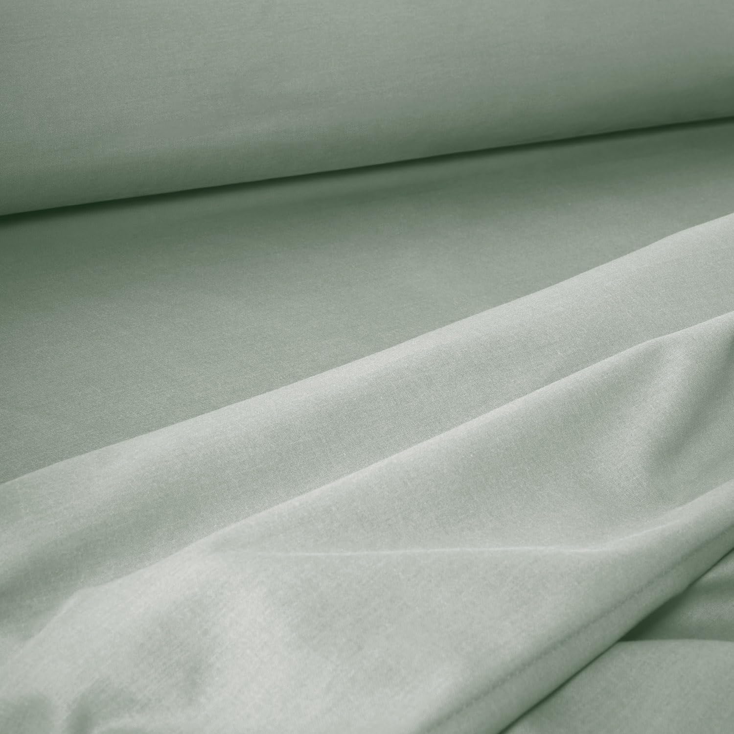 TRAMAS+ Drap carré et Demi-Drap 140x200, 100% Coton, Linge de lit, Drap et 2 taies d'oreiller, Standard 100 by Oeko-TEX - Green Tiffany
