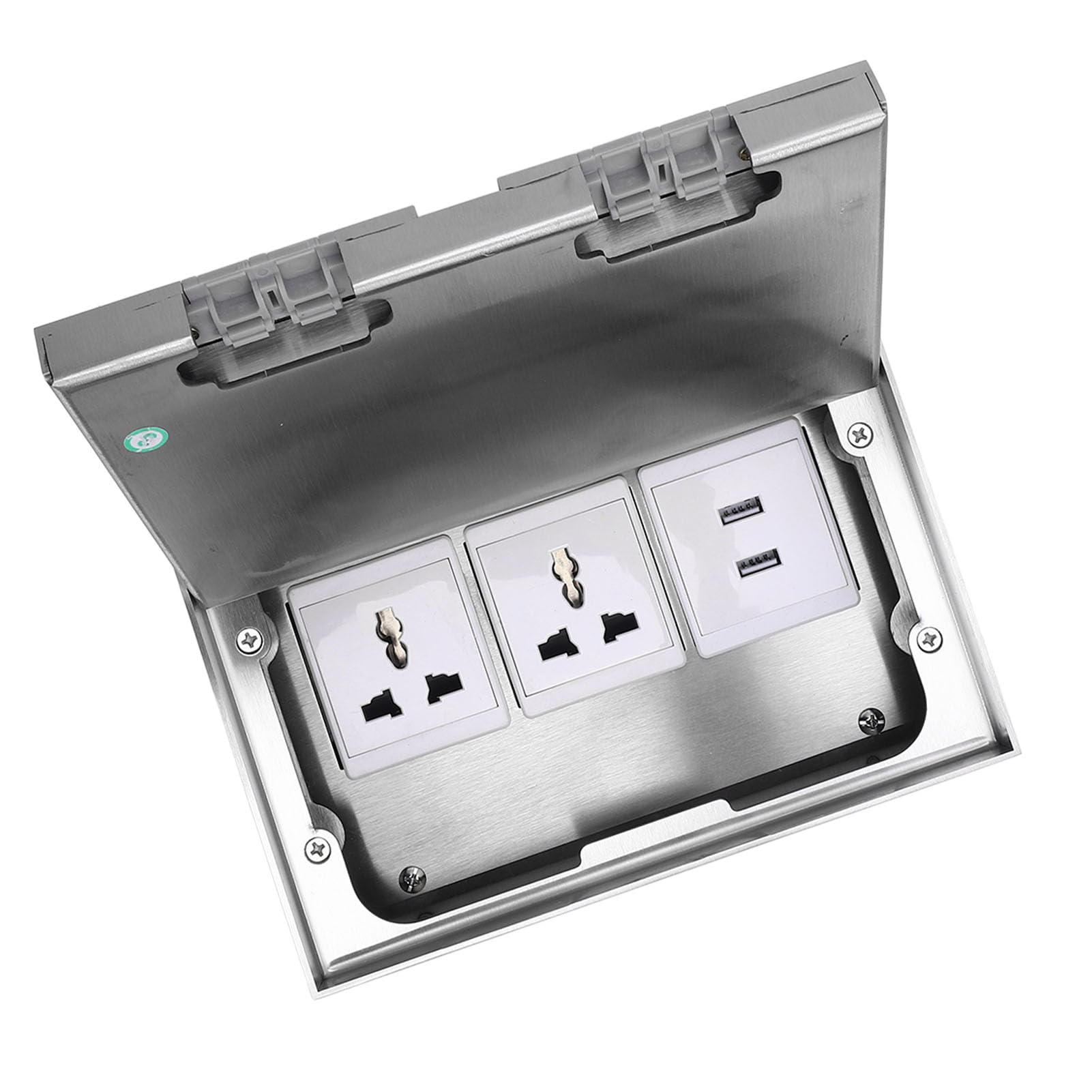 Bewinner Scatola di Derivazione da Incasso A Pavimento, 16 A 4000 W con 2 Prese CA e 2 Porte USB, Presa Incorporata in Stile Marmo per Ufficio, Scuola e Uso Commerciale