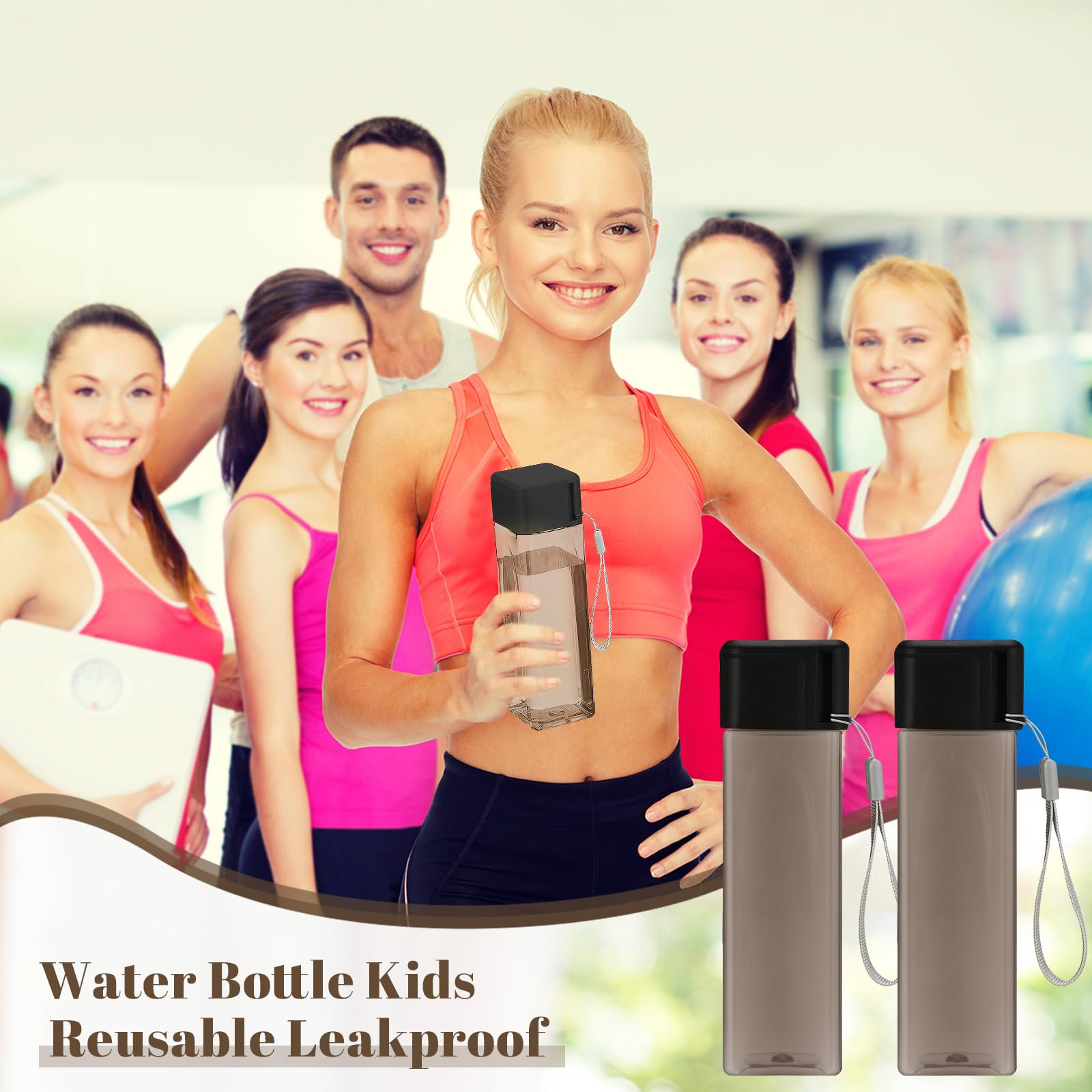 Mifoci 20 botellas de agua a granel de plástico de 17 onzas a granel, para gimnasio, deportes, adultos y niños, botellas de agua grandes reutilizables con tapa abatible a prueba de fugas para fiestas,