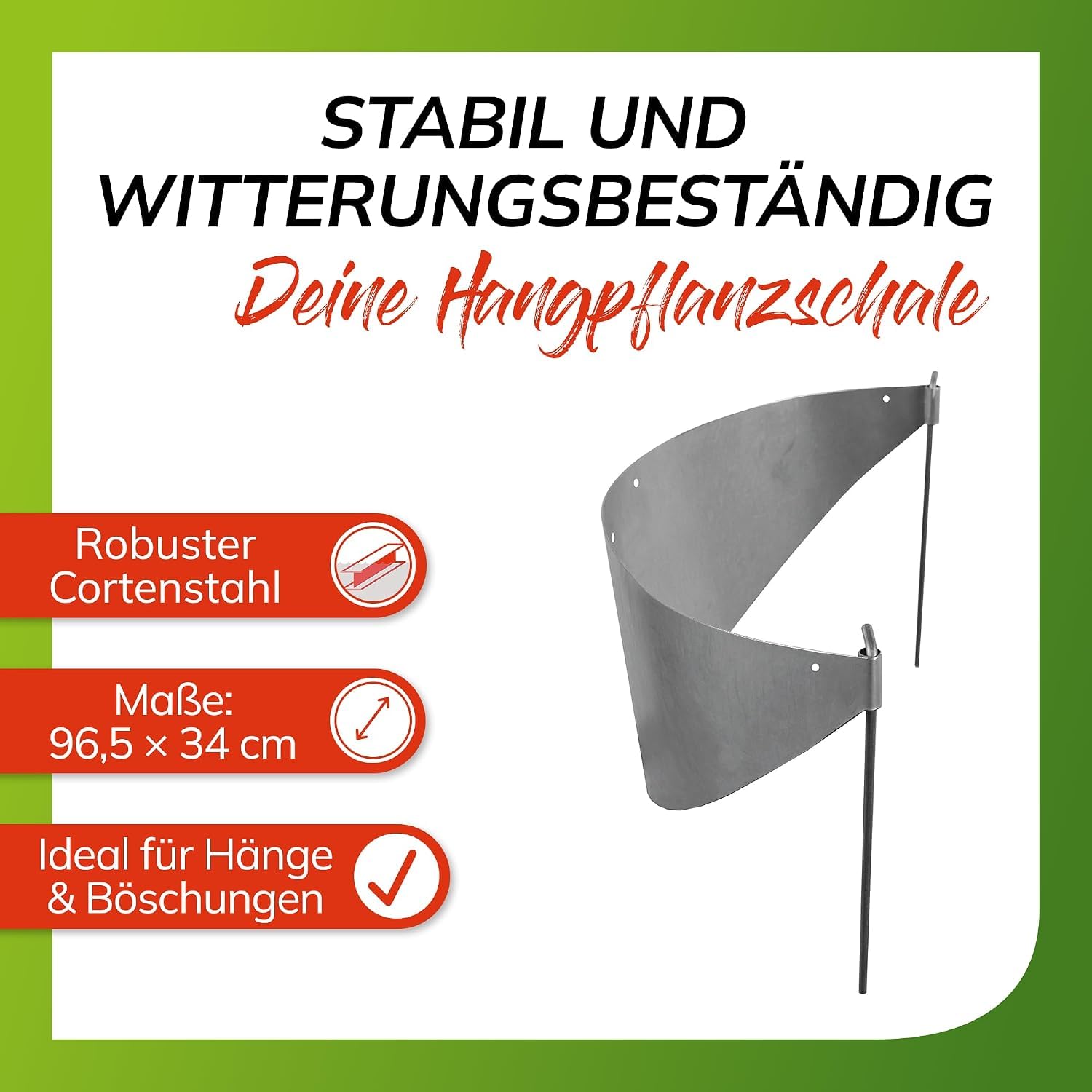 bellissa Hangpflanzschale Collina Corten (5 Stück)