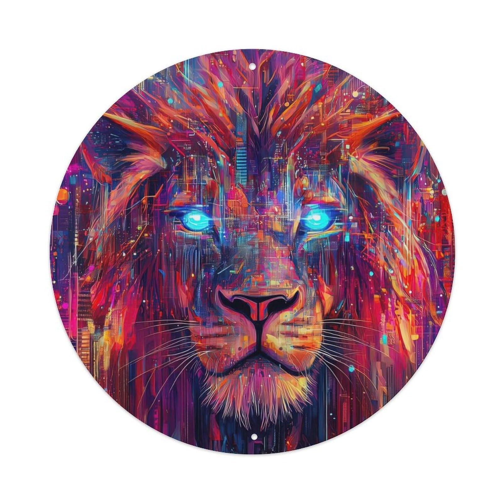 Animal The Abstract Lion Metal Tin Sign
