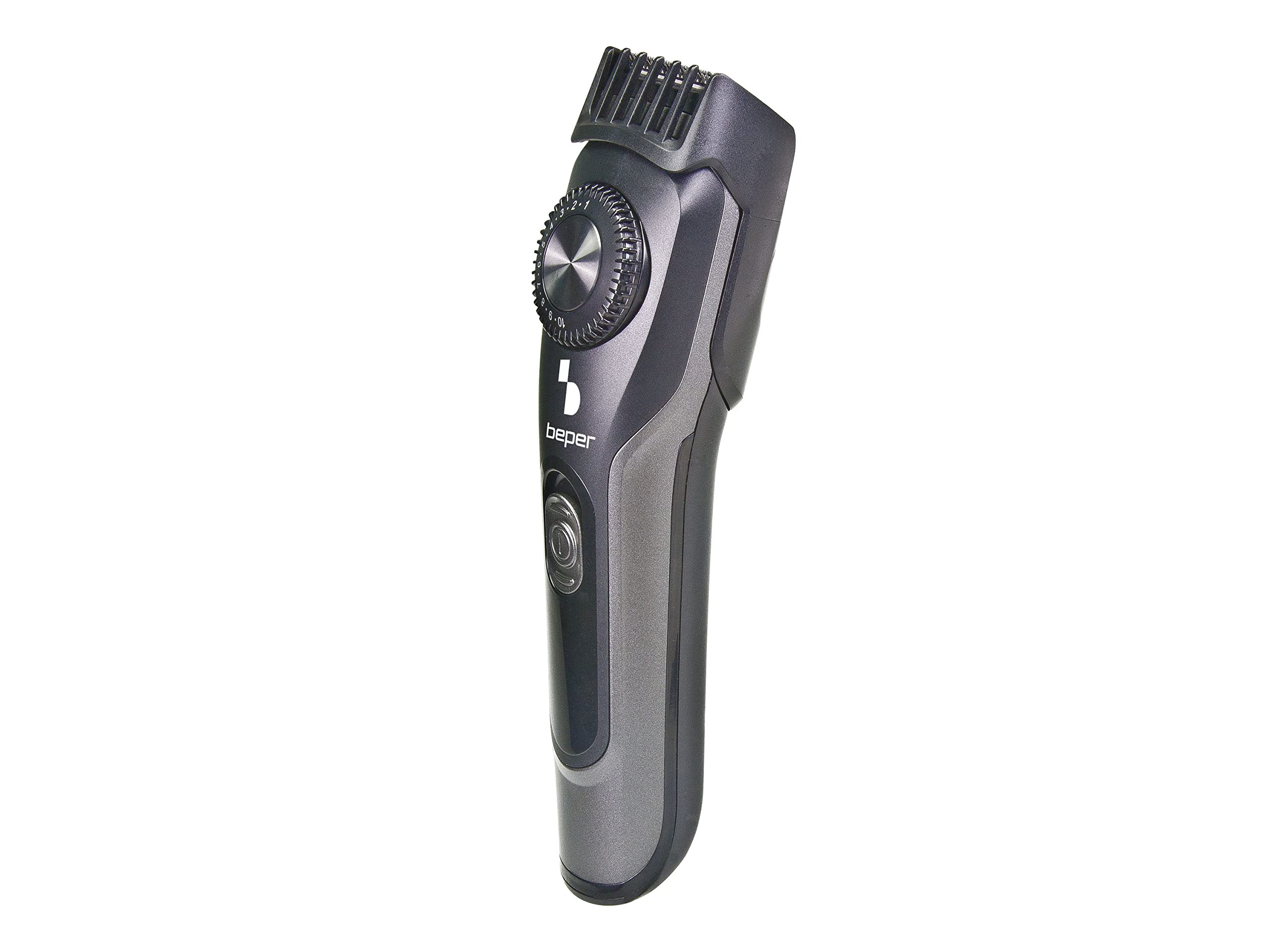 Beper 40.332 - Regolabarba ricaricabile, adatto anche per capelli, lame rimovibili in acciaio inossidabile, 20 lunghezze, ricarica con cavo USB (adattatore da parete non incluso)