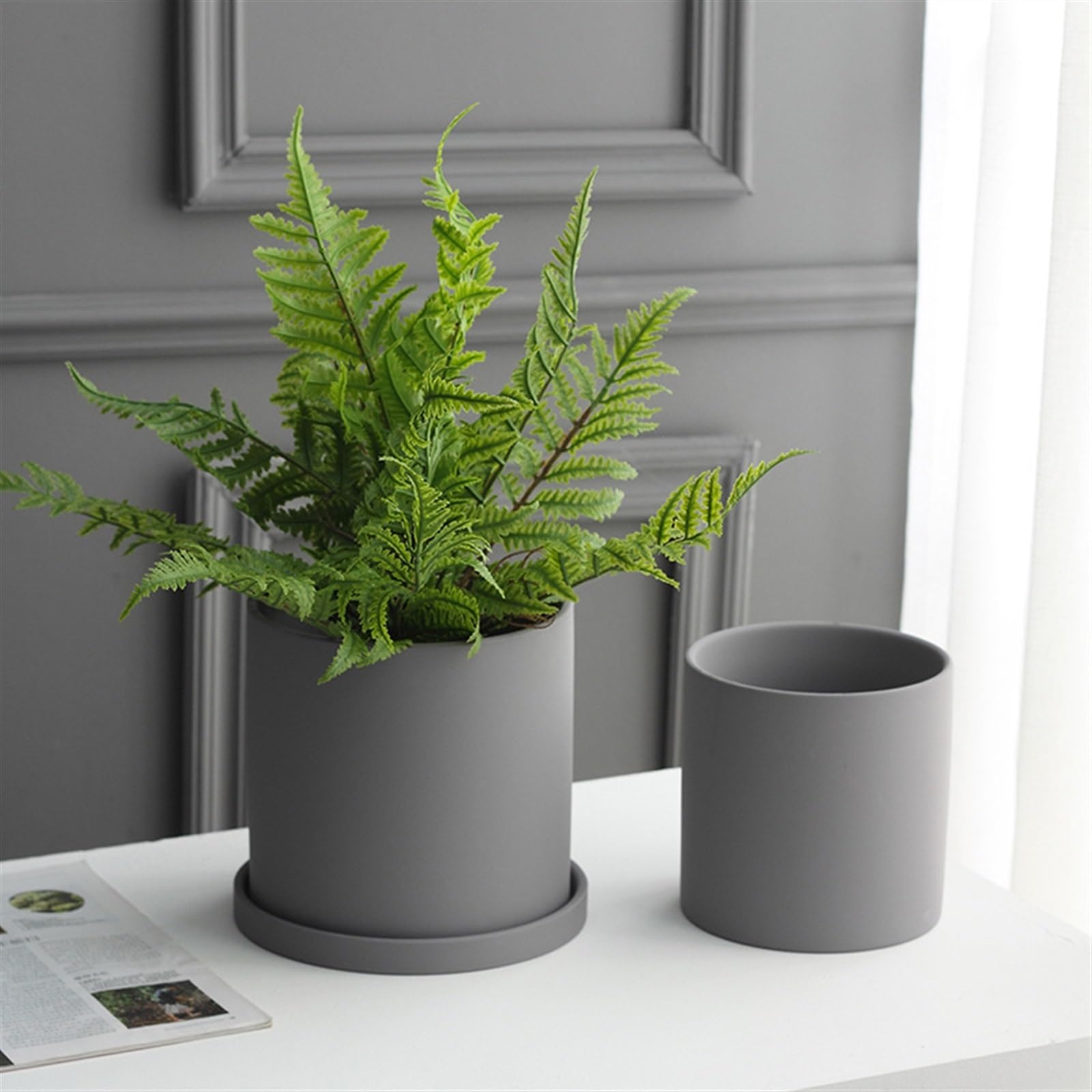 Doniczki Doniczki Proste Kolorowe Ceramiczne Doniczki Sukulenty Doniczki Ogrodowe Donice Dekoracyjne Jednolity Kolor Dekoracja Domu Doniczki Ceramiczne Doniczki do roślin (białe, 9 x 9 x 9 cm)