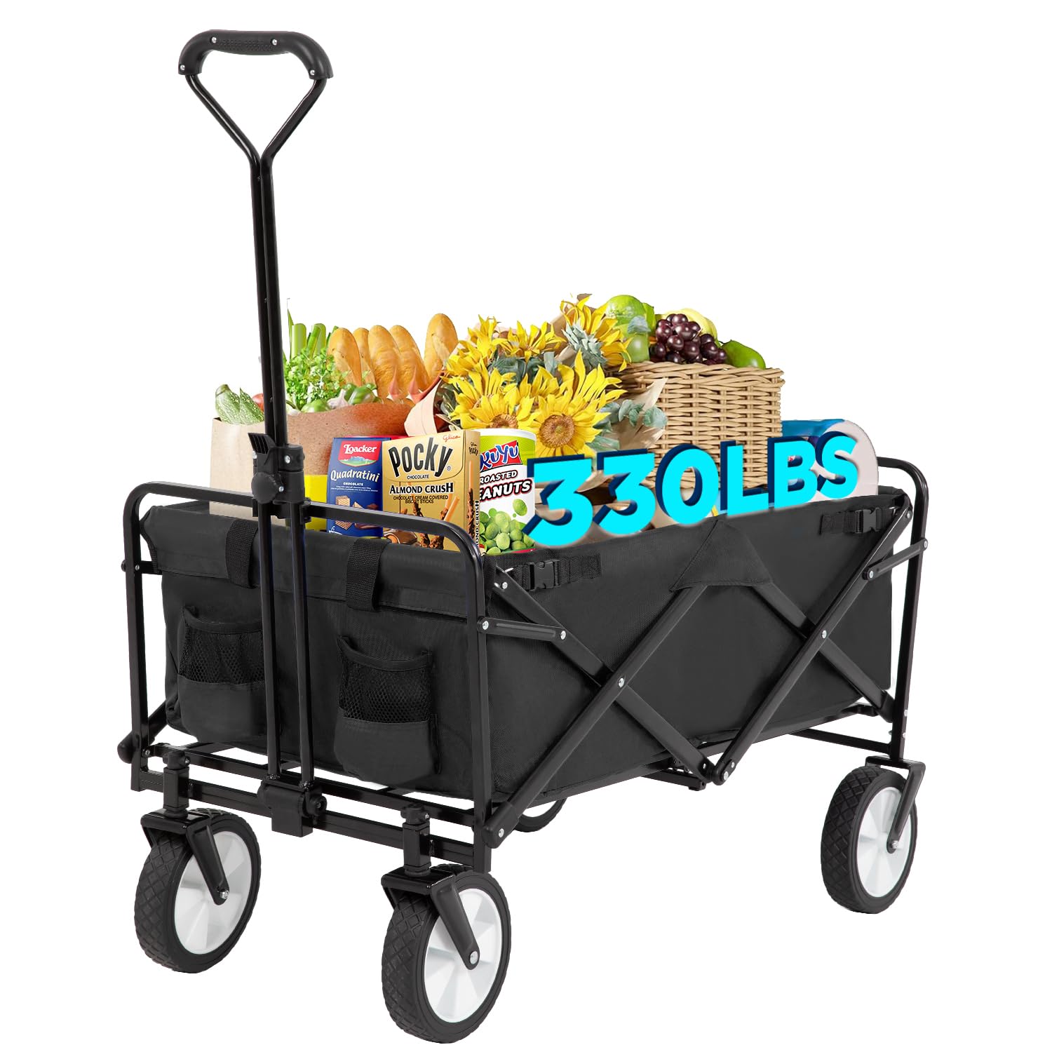 Amazon.com : FDW 39''L Collapsible Wagon Cart, Heavy Duty Utility