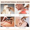 Wooden Head Scalp Massager For Hair Growth | Wood Scalp Massager Comb Tool - Gua Sha For Hair Massager | Wooden Wide Tooth Comb Hair Massager For Hair Growth | Head Messages For Scalp (Brown) gallery image