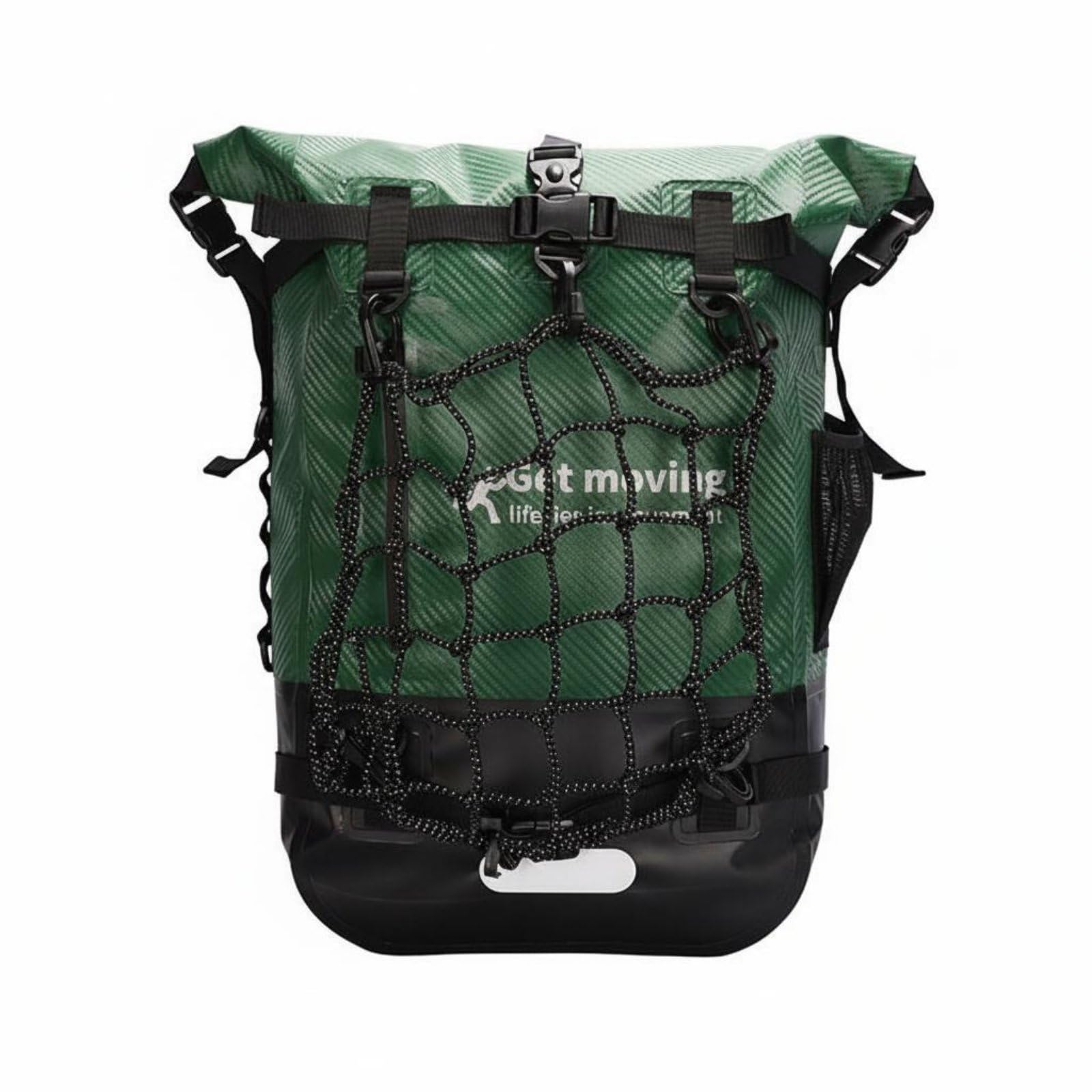 multi functional outdoor backpack portable large capacity backpack coated surface gear carrier wear-resistant for sports, camping, beach, dark green, with mesh pocket|sporting goods
