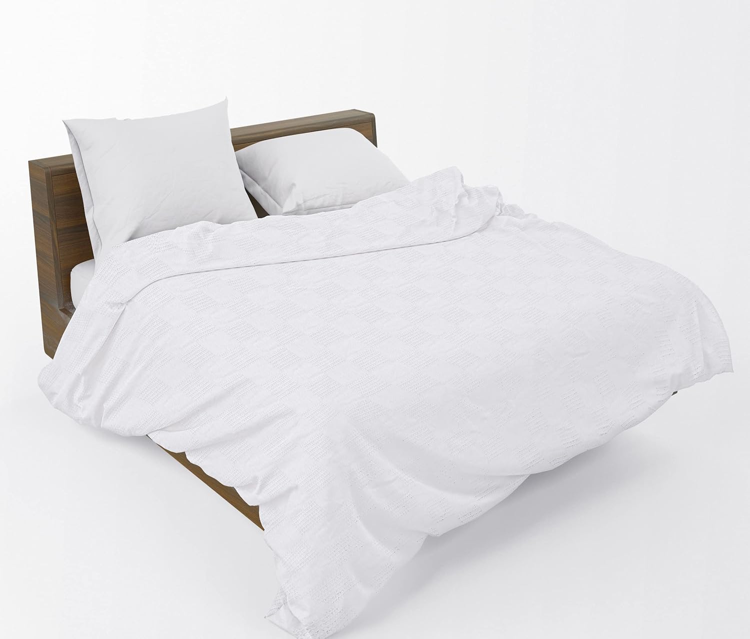 Oakias Bundle White Cotton Blanket King Size - 90 x 108 Inches - 350 GSM + 2 Pack White Flat Sheets King Size Microfiber - Bed top Sheets - Ideal for Hotels and Hospitals