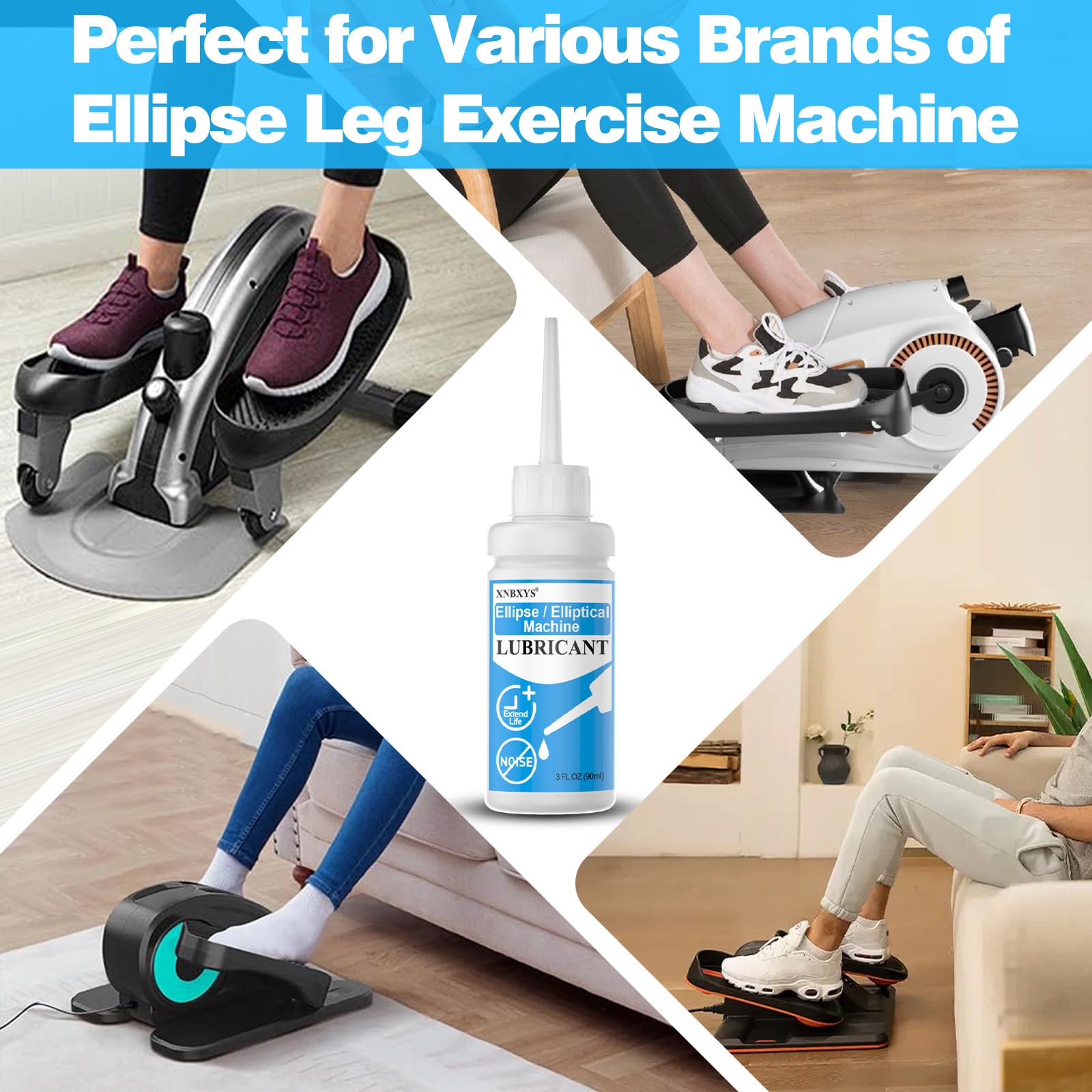Amazon.com : 2 Pcs Elliptical Exercise Machine Lubricant, Lube Apply to  Under Desk Ellipse Leg Exerciser for Home, Electric Seated Foot Pedal  Exerciser, Reduce Nosie & Keep Machine Running Smoothly : Sports