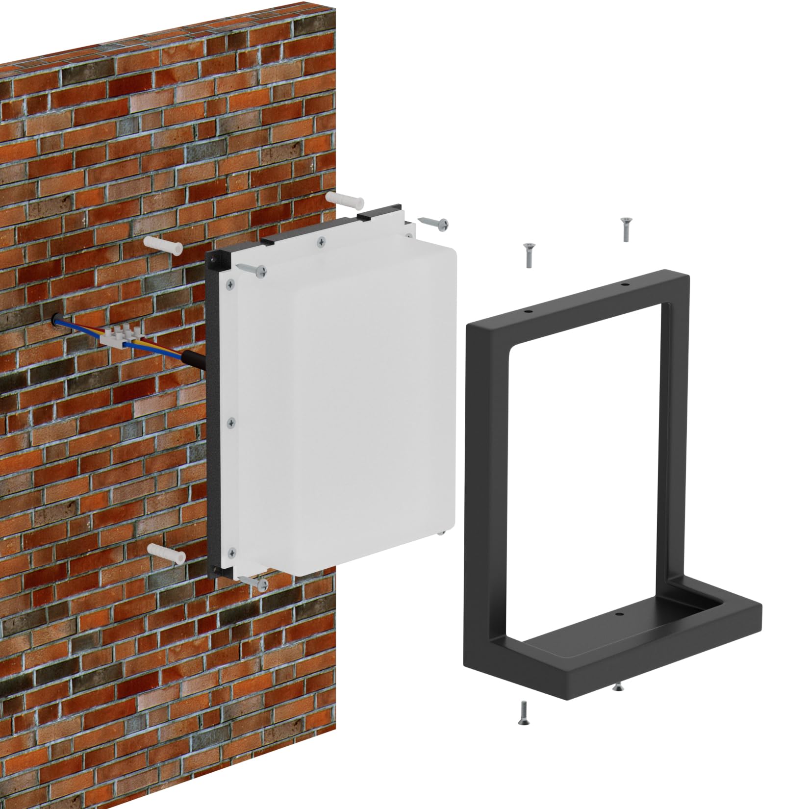 Klighten LED Applique extérieur 3000K, IP65 applique murale Noir