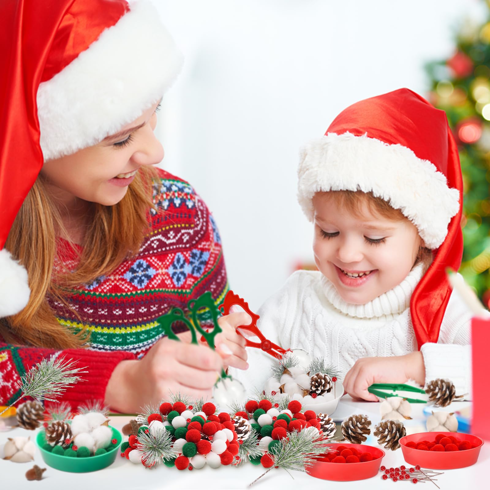 161 Pcs Christmas Sensory Bin Filler Fine Motor Toys Counting Sorting Christmas Winter Sensory Bin Items Christmas Sensory Bin Toys Christmas Counts for Early Childhood Preschool Education Activities - Image 5