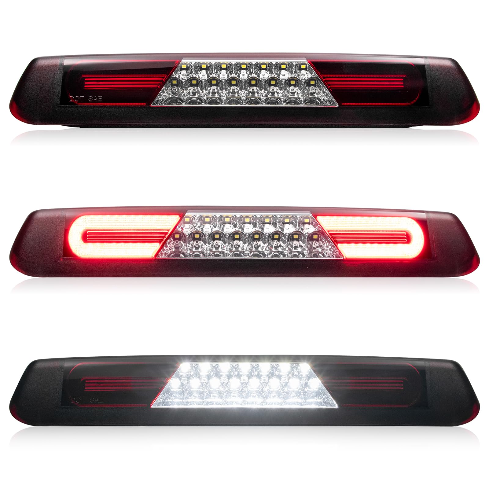 LUDARM Red Lens LED 3rd Brake Light Compatible with 2004-2008 F150 2007-2010 Explorer Sport Trac 2006-2008 for Linc0ln Mark LT Third Brake Cargo Light sassembly