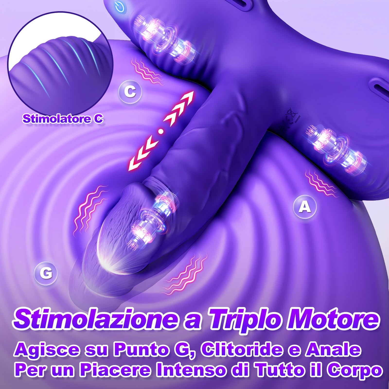 Dildo Vibratoreper Donna Professionale Sex Toys - Strapon Dildo Anale con Spinta e Vibrazione 3*12, Vibratori Realistici con Telecomando per Punto G Stimolatore Clitoride Femminile Sexytoysys Donna
