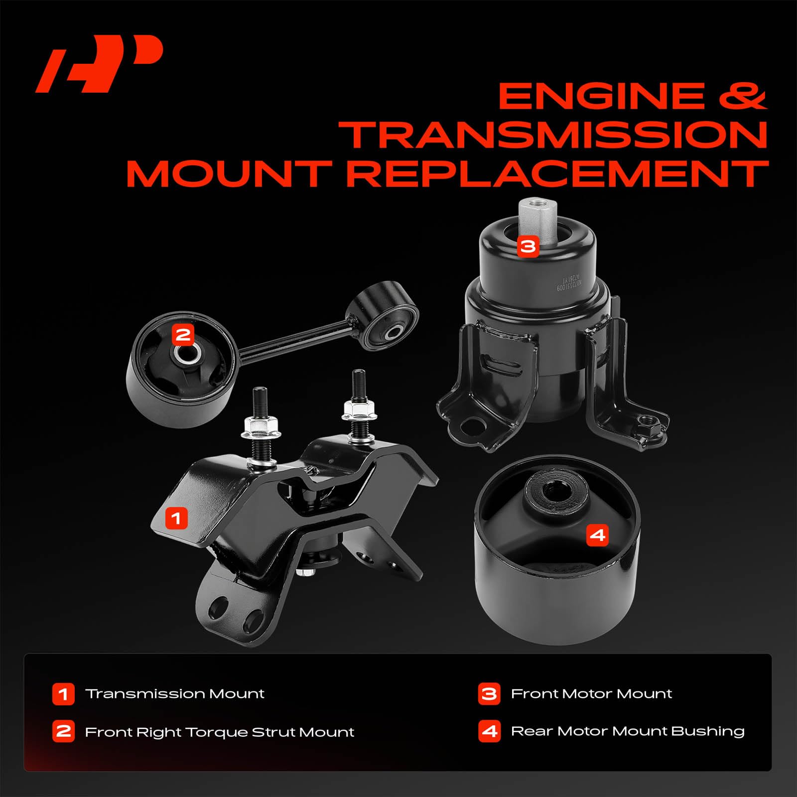 yta33330★ A-Premium 4PCS Engine Motor Mount and Transmission Mount and