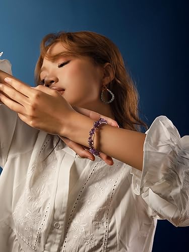 Miniatura 3 de MINACHI Brazalete envuelto en alambre de aventurina verde bohemio, ajustable, hecho a mano, con cuentas gruesas para mujer