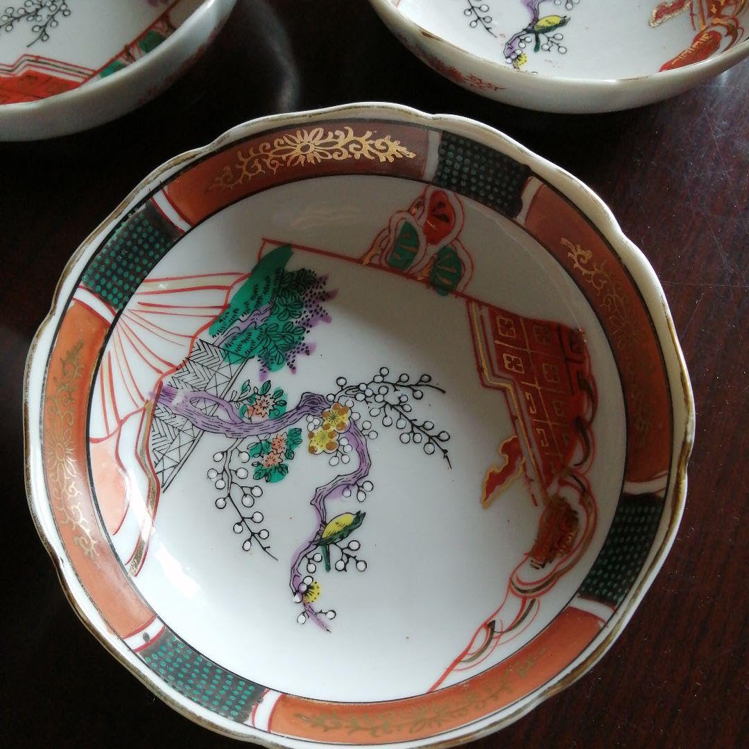 Amazon.co.jp: 伊万里 金彩錦膾皿 5枚 15.5cm 明治期 扇花鳥 Amazon.co.jp: 伊万里 金彩錦膾皿 5枚 15.5cm 明治期 扇花鳥