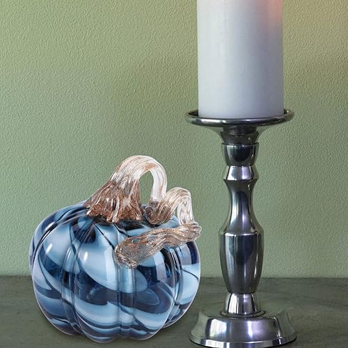 Miniatura 9 de Ciieeo Cristal soplado a mano de 4.33 pulgadas con purpurina para decoración de otoño, cosecha de Acción de Gracias, Halloween