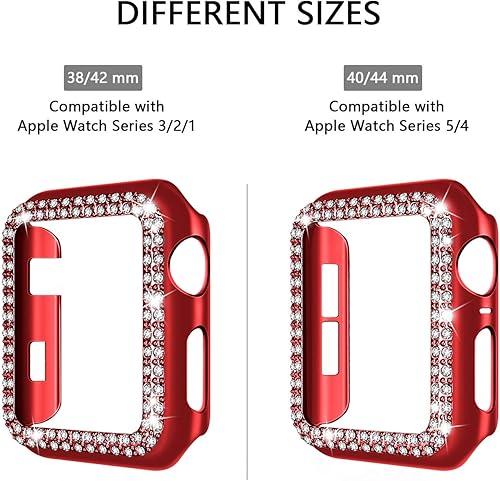 Miniatura 3 de adepoy - Carcasa para Apple Watch con protector de pantalla y cristales brillantes, protección completa para iWatch Series 654321 SE