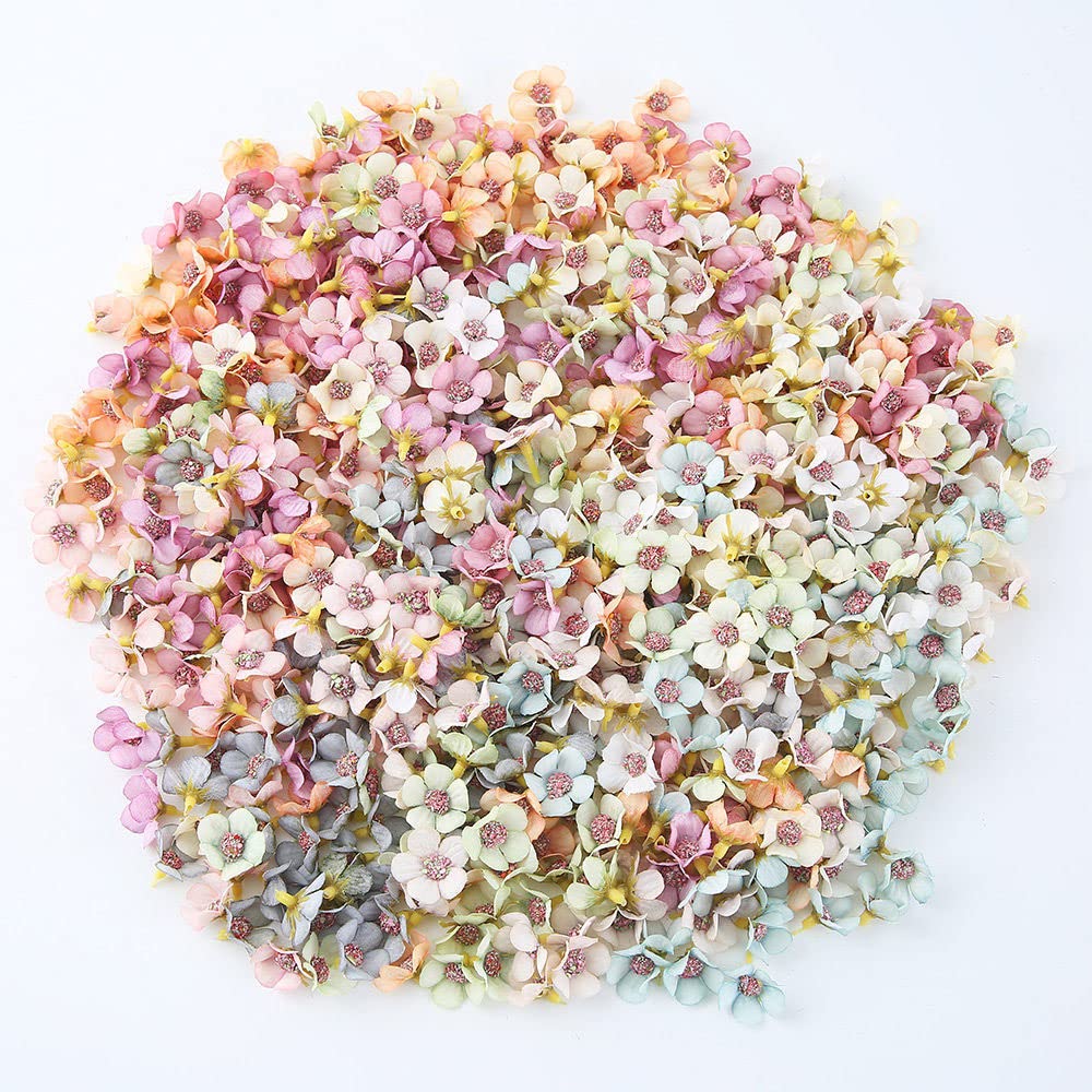 80 pezzi di teste di fiori artificiali rosa mini, teste di fiori di