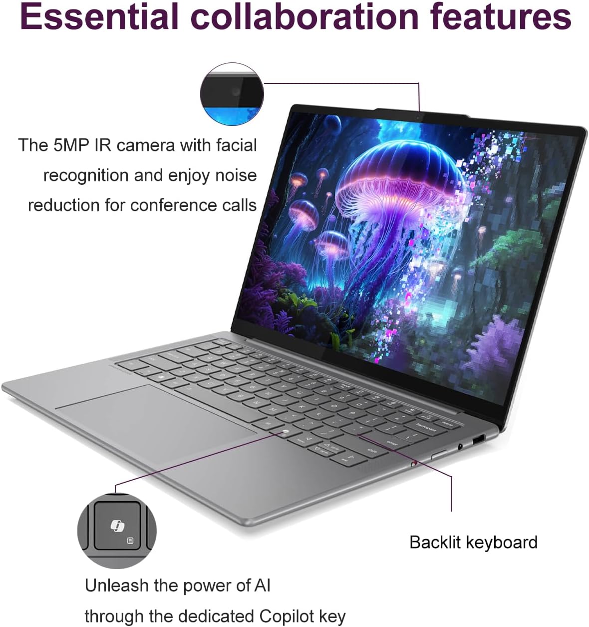 Lenovo Slim 7i Aura Edition AI Laptop (14" FHD+ OLED Touchscreen, Intel Core Ultra 7 258V, 32GB DDR5, 1TB SSD) Copilot+ PC, Ultra-Thin, 17-Hr Battery Life, 5MP IR Webcam, Wi-Fi 7, Win 11 Pro
