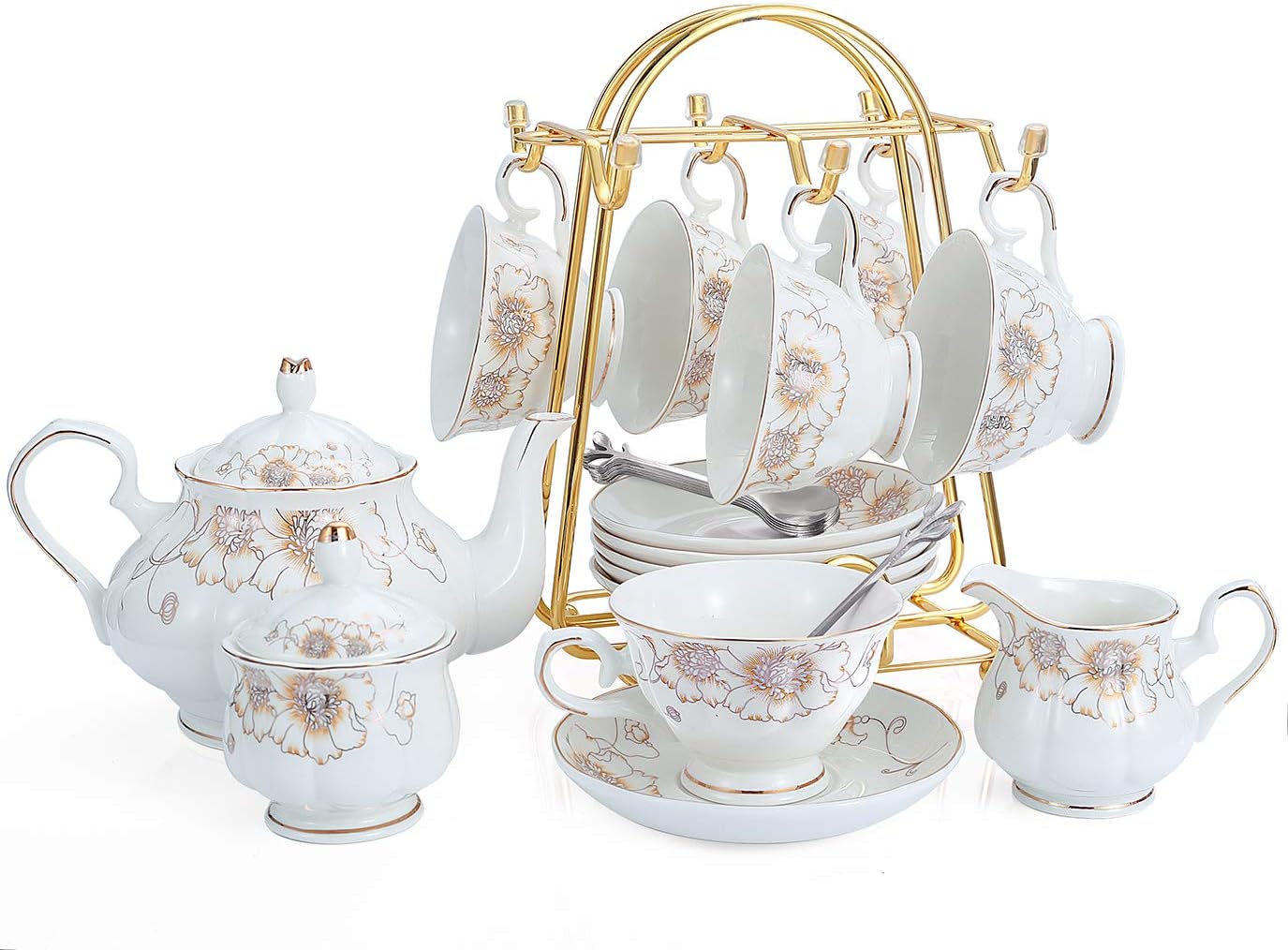 CHENP.HMC Tea Set 22Piece Porcelain Ceramic Coffee Tea
