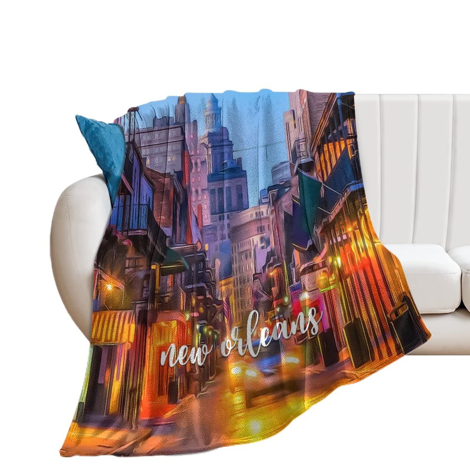 Couverture Nouvelle-Orléans flanelle 177x203cm plaid lit canapé