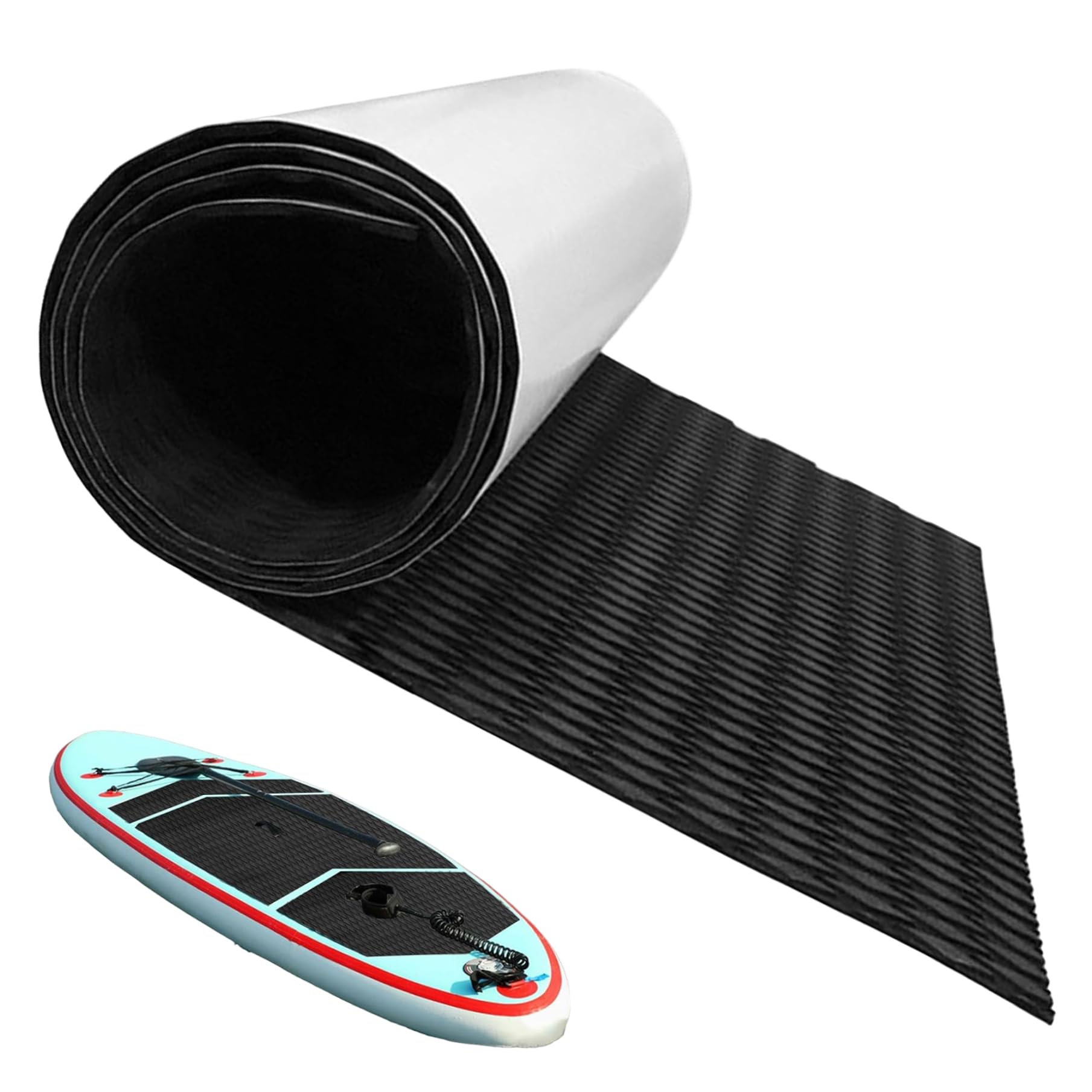 Tampon de traction de planche surf EVA noir mat résistant 47x12 pouces - 7