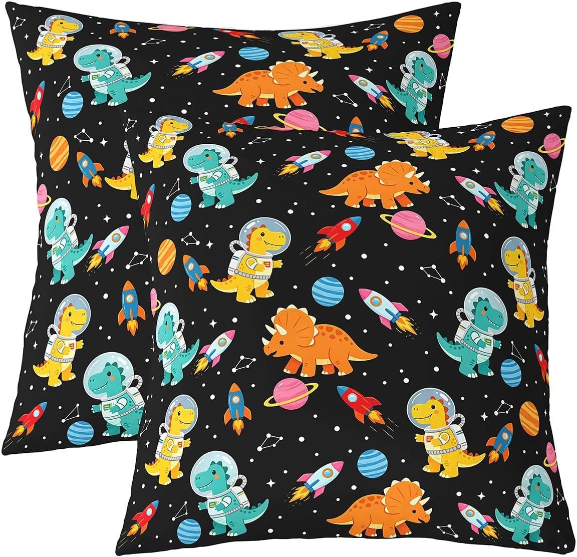Homewish Dinosaur Astronaut Throw Pillow Cover for Kid Teen Adult image 2