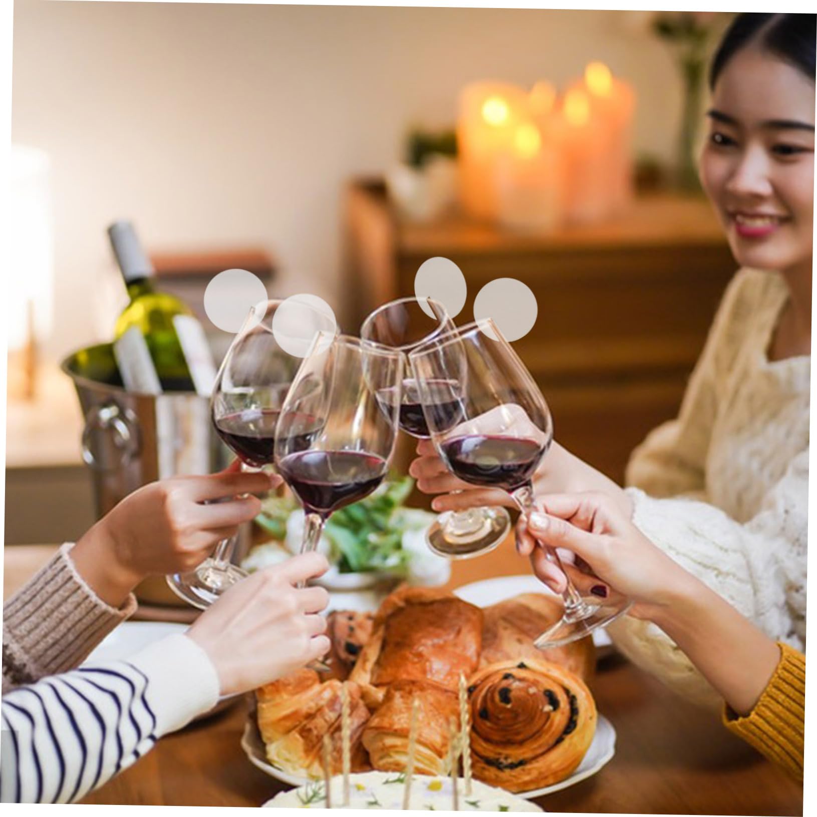 Étiquettes de Boissons en Acrylique Rondes Personnalisables pour Fête et Anniversaire, 60 Pièces, Décoration Élégante pour Verres à Vin et Tasses
