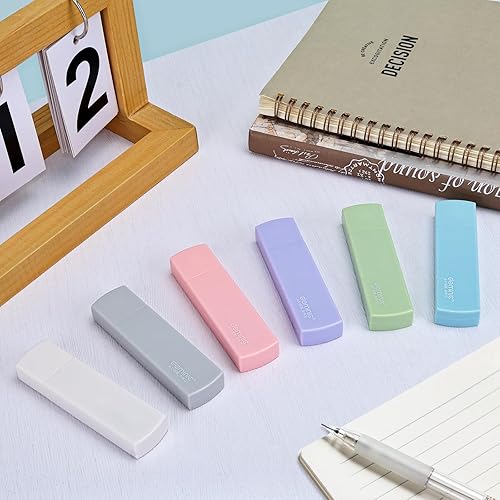 Miniatura 5 de Juego de 6 cintas blancas para corrección instantánea, juego de cintas correctoras para escribir, bolígrafo corrector de papel estético, fácil de