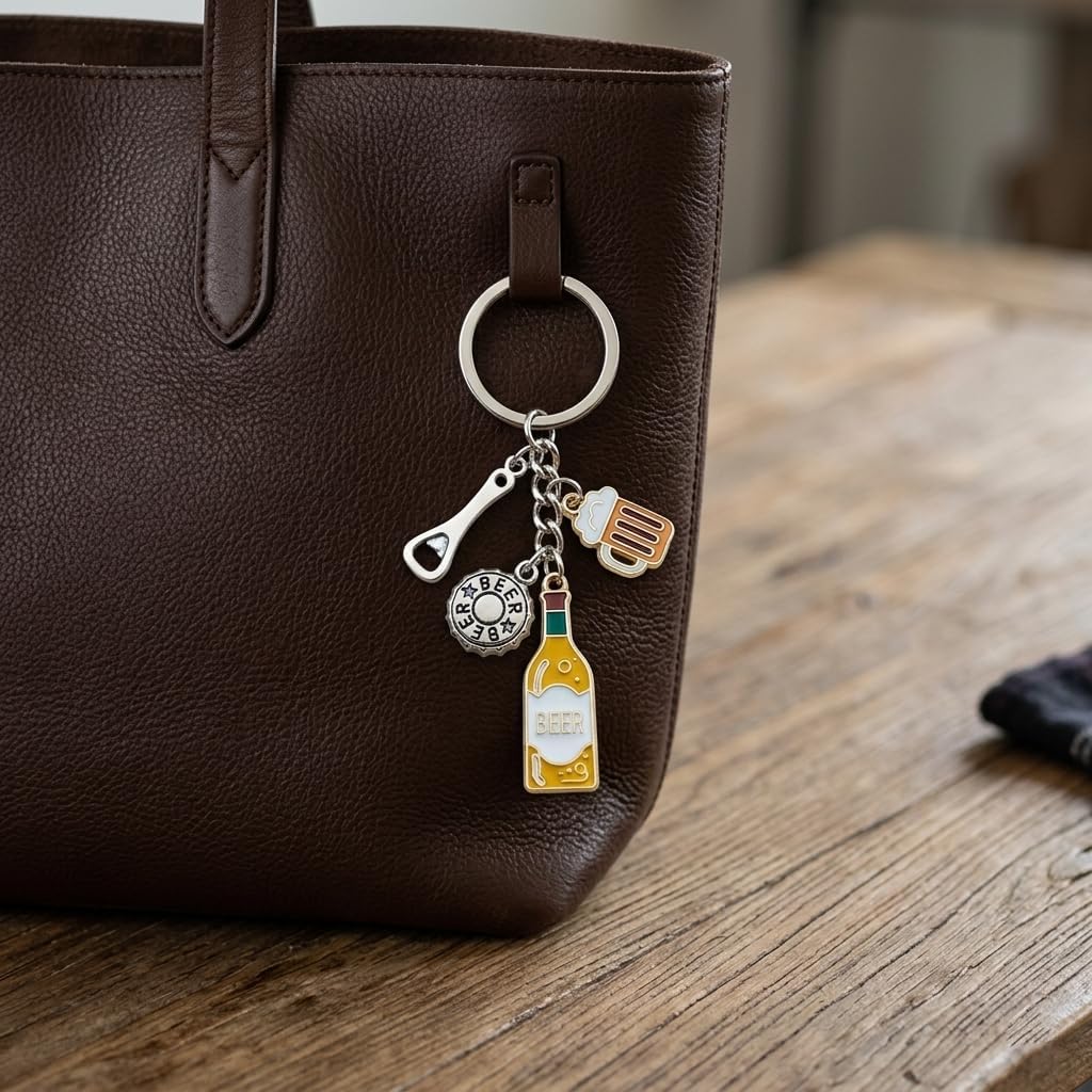 Beer Keychain, Drink Keychains Bag Charms for Men and Women image 3