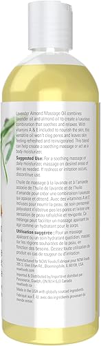 Miniatura 2 de NOW Solutions, Aceite de masaje de almendras y lavanda, mezcla con infusión de vitaminas, terapéutico y calmante, 16 onzas