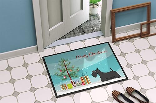 Miniatura 4 de Caroline's Treasures CK3560MAT Scottish Terrier - Tapete de árbol de Navidad de 18 x 27 pulgadas, tapete para puerta delantera, para interiores y