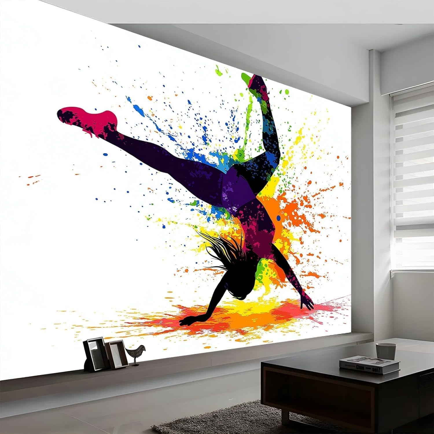 Papier peint panoramique 3D de gymnastique et fresque murale intissé pour salon