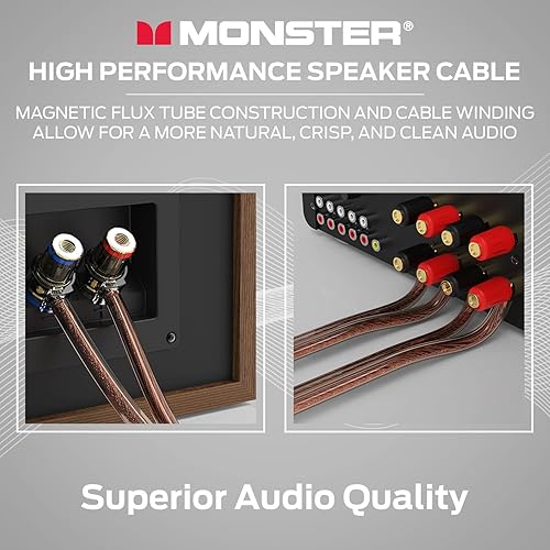 Miniatura 5 de Monster XP Cable de altavoz de aluminio revestido de cobre (CCA) Cable de calibre 12, carrete de 50 pies, ideal para cables de cine en casa y cable