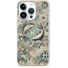 iPhone 14 Pro ile Uyumlu Bal k Burcu Desenli  effaf Telefon K l f