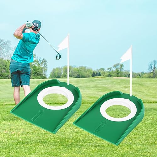 Miniatura 5 de Paquete de 2 tazas de golf con bandera para interior con agujero de golf para entrenamiento