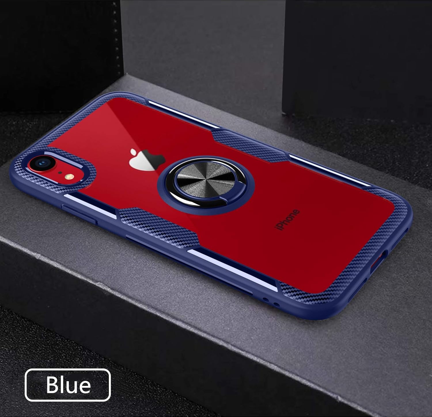 SORAKA Clear Case for iPhone XR with Ring Holder,Slim Fit Case Transparent Hard PC Cover iPhone XR Case with Metal Plate for Magnetic Car Phone Holder - Image 2