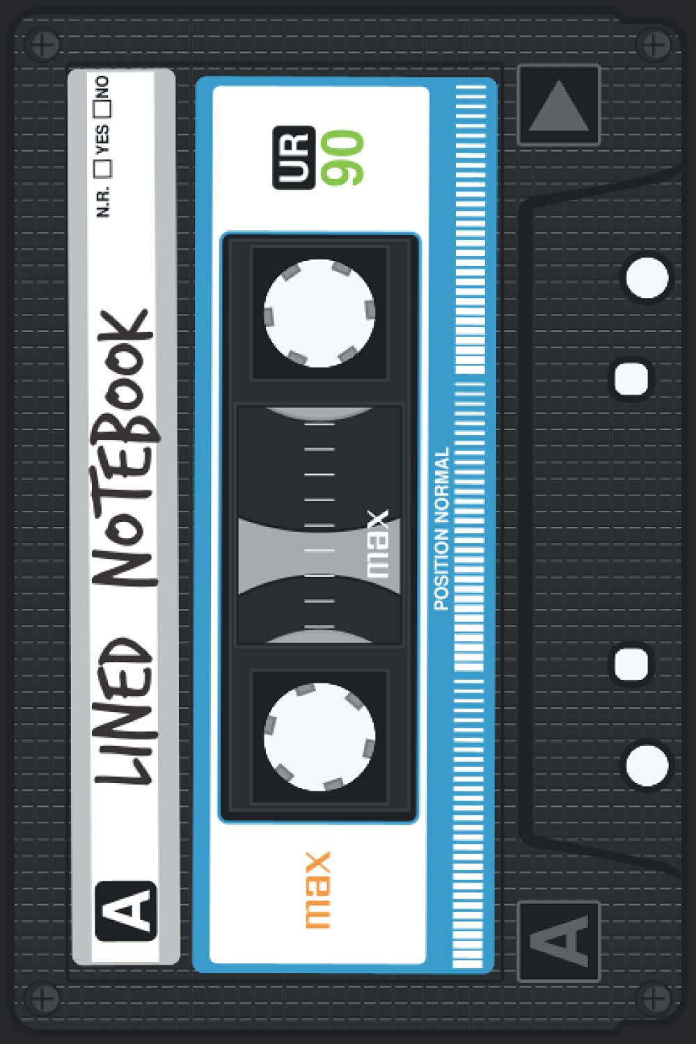 Cassette Tape Lined Notebook: Retro Audio Cassette Lined Notebook College Ruled for Vintage 80s and 90s Style Lovers - 120 pages