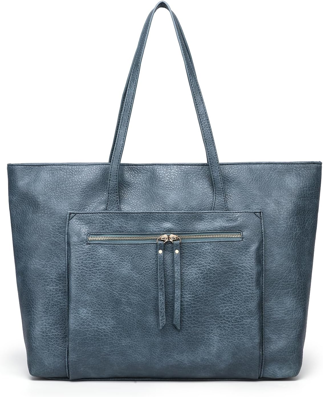 Large Vegan Leather Tote Bag for Women with Zipper Shoulder Purse and Handbags for Travel & Work