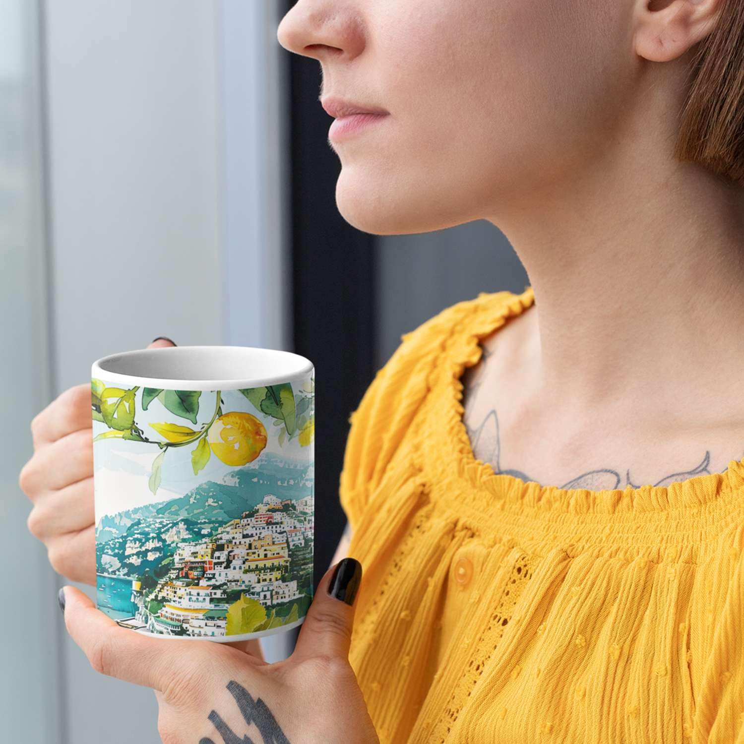 Amazon.com: Personalized Amalfi Coast Ceramic Mug, Custom Name And Date Coffee  Cup, Gift For Italy Lovers, Lemon Tree & Coastal Town Full Wrap Mug,  Customized Italy Themed White Cup 11oz 15oz :