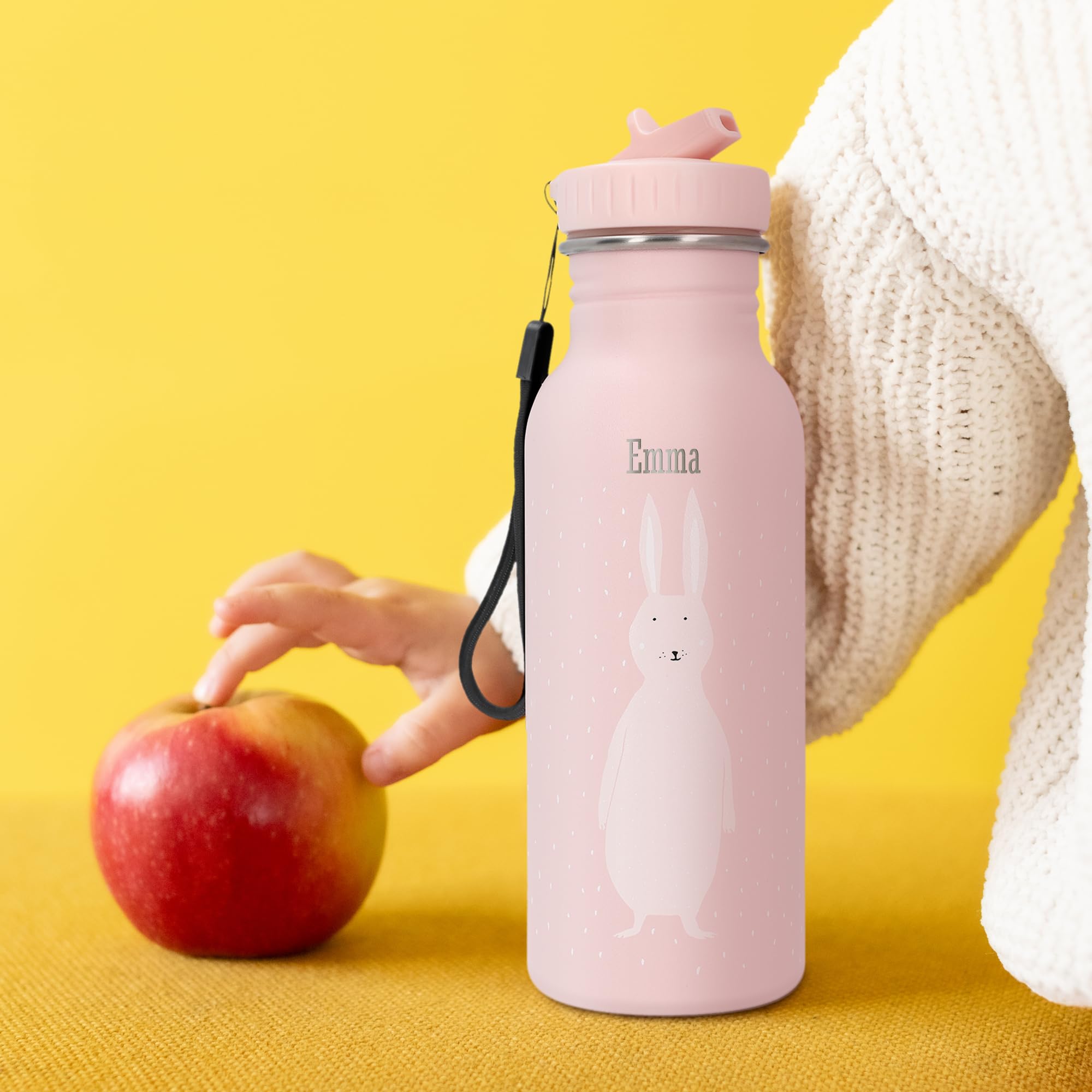 your surprise Personalised Trixie water bottles for kids - kids personalised water bottle (500 ml, 100% stainless steel) (Rabbit)