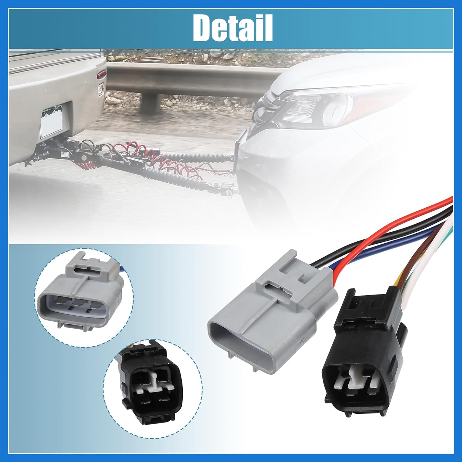 1 Set 7-Pin Trailer Wiring Harness Simple Connect Wiring Kit for Toyota Tundra 2003 2004 2005 2006 Auto Accessories